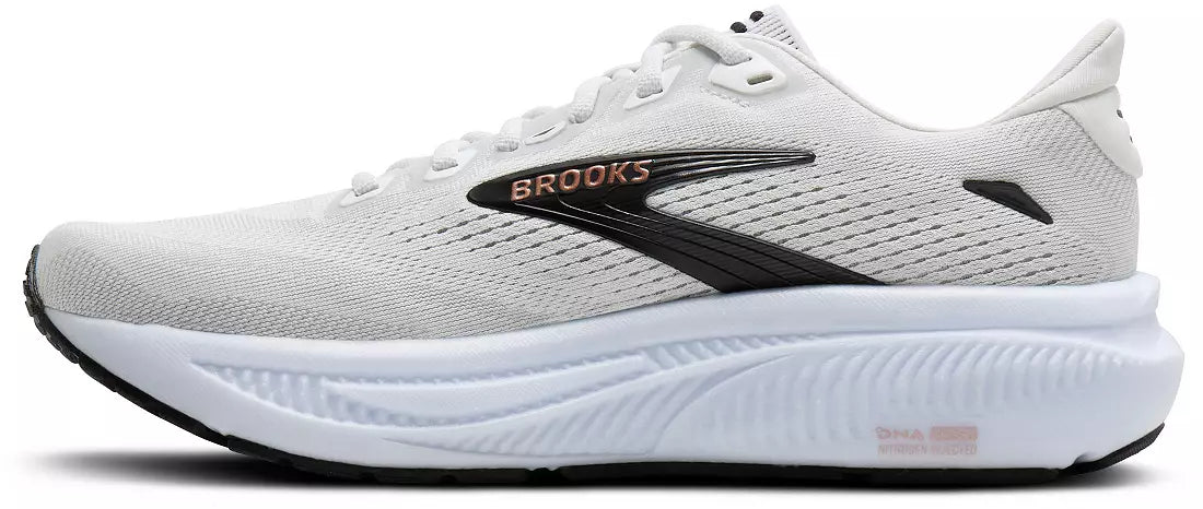 Brooks Women's Ghost 18 (Extra Wide) - White/Black/Rose Gold