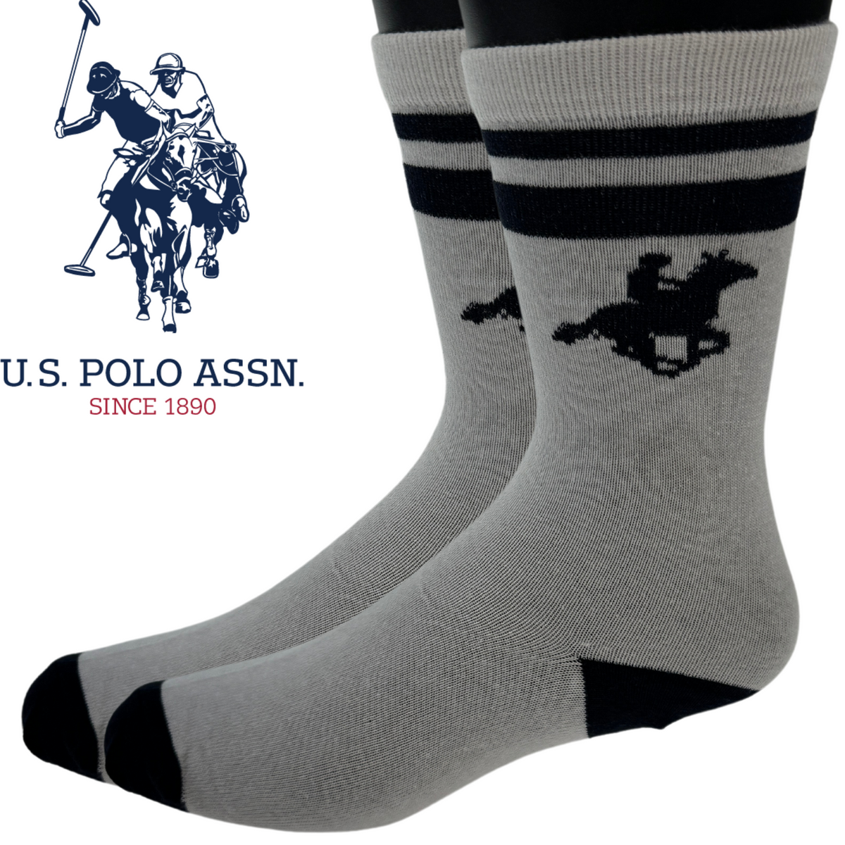 6X U S Polo Assn Livergy Mens Crew Socks Bulk Pack White Navy 1 Pack Of 3 Pairs
