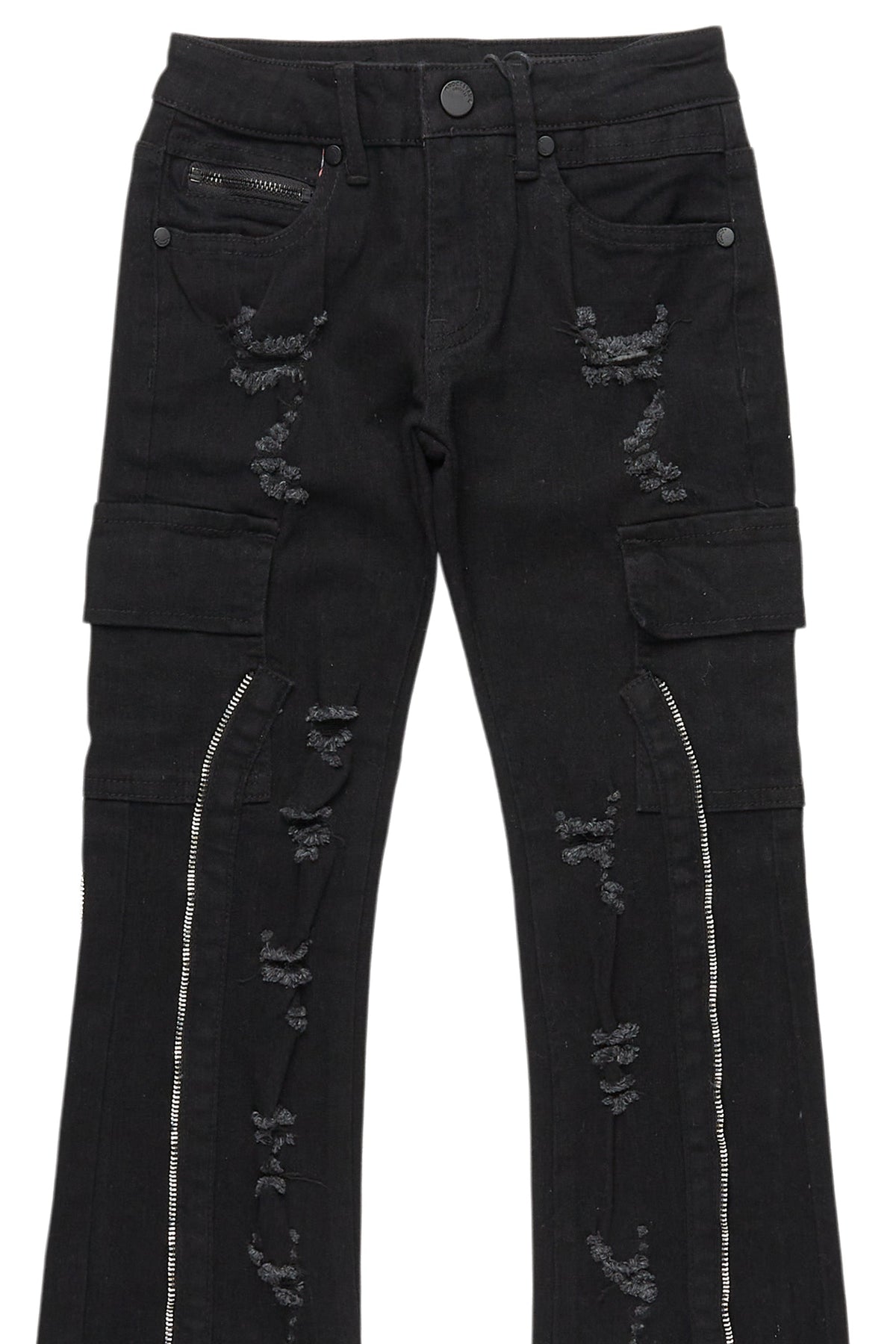 Boys Amos Purple Hoodie/Stacked Flare Jean Set
