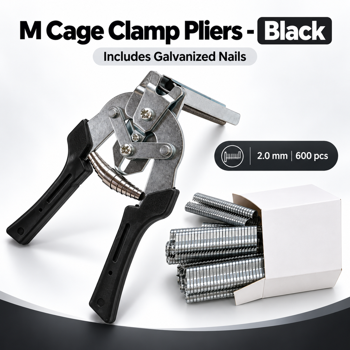 M Clip Cage Pliers, Spring-Assisted Crimping Tool for Chicken Rabbit Wire Cages