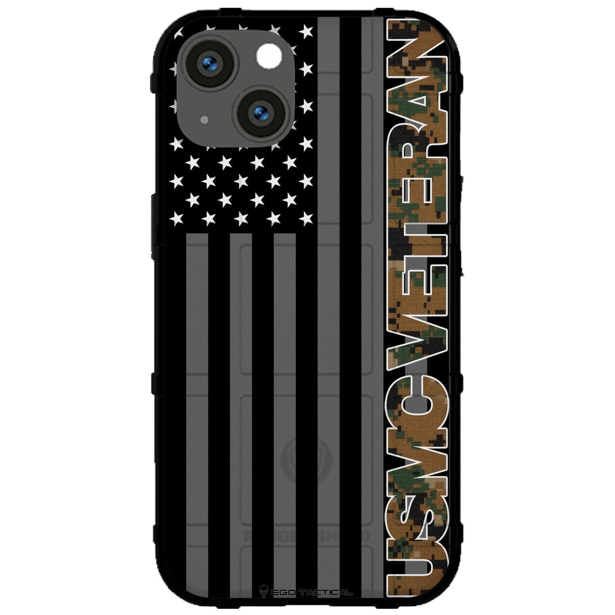 Veterans Day 2021 Army, Navy, Air Force, Marines, Coast Guard Veteran Black US American Flag & Camo Pattern Custom Printed Case Design for Apple, Samsung, Google & Motorola Phone Models