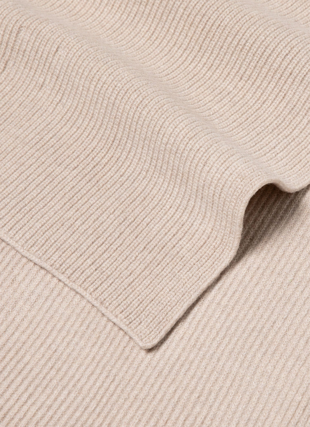 Cashmere Ribbed Scarf In Putty Asca9365 Whhq