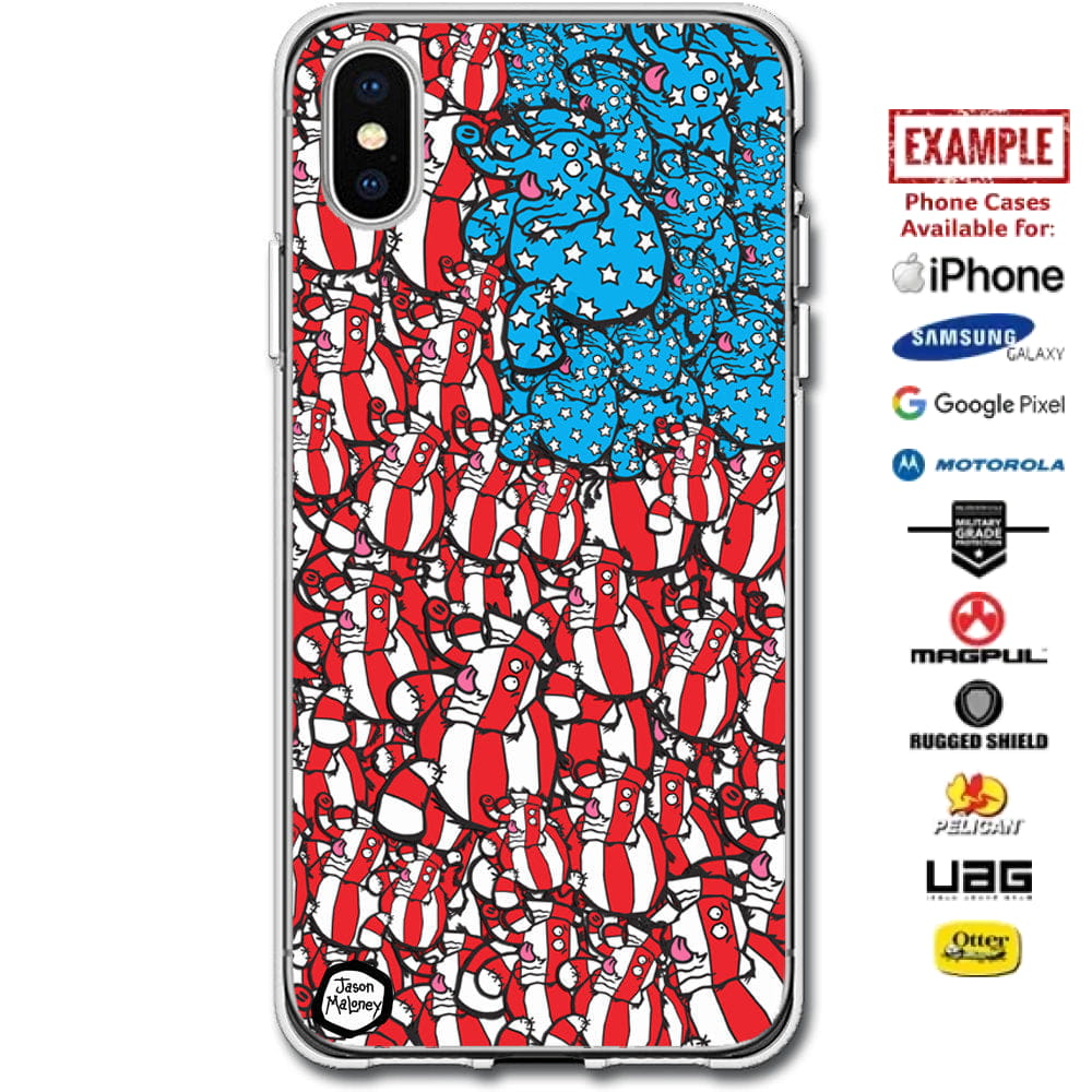 Jason Maloney Art Series: "Make Tippsy Great Again" American Stars and Stripes Flag Design Limited Edition Custom UV-Printed Custom Printed Case Design for Apple, Samsung, Google & Motorola Phone Models