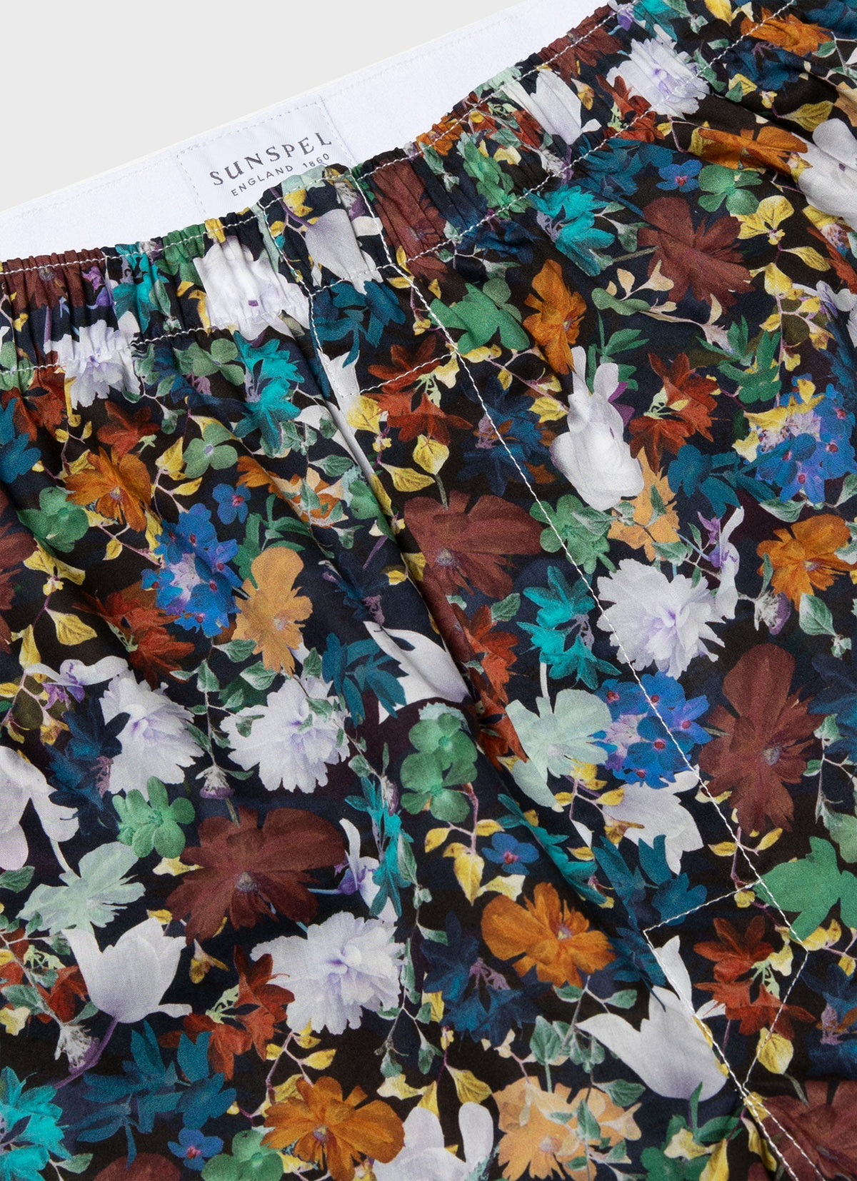 Mens Classic Boxer Shorts In Liberty Fabric In Futuristic Floral Mbox4701L Bkbl