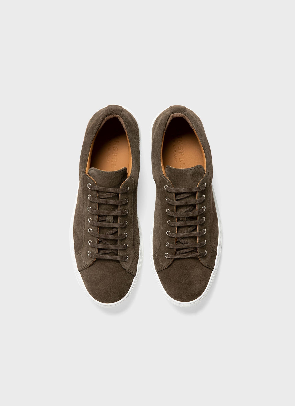 Mens Suede Tennis Shoe In Dark Moss