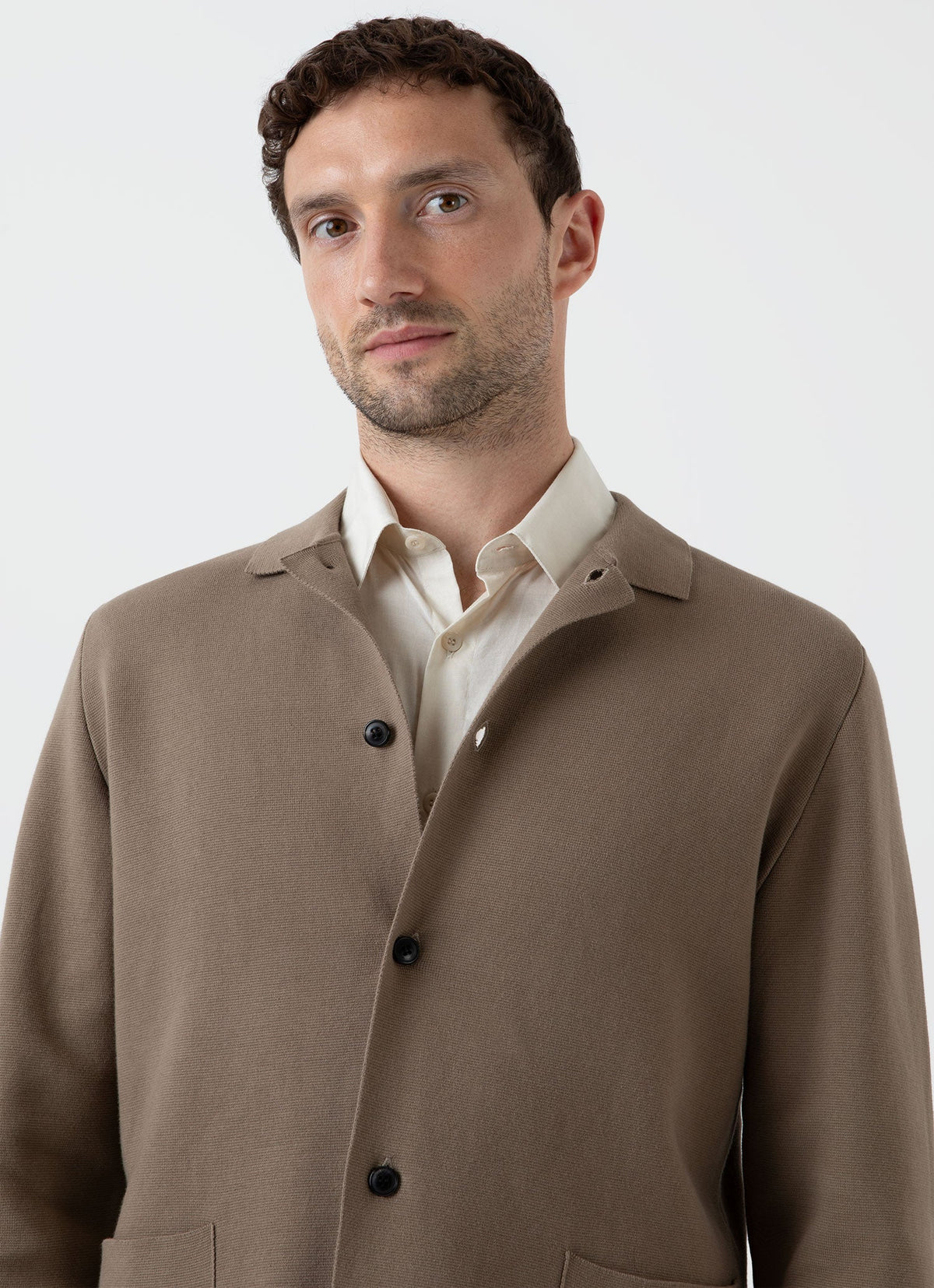 Mens Milano Knit Jacket In Dark Stone Mjac7131 Whdc