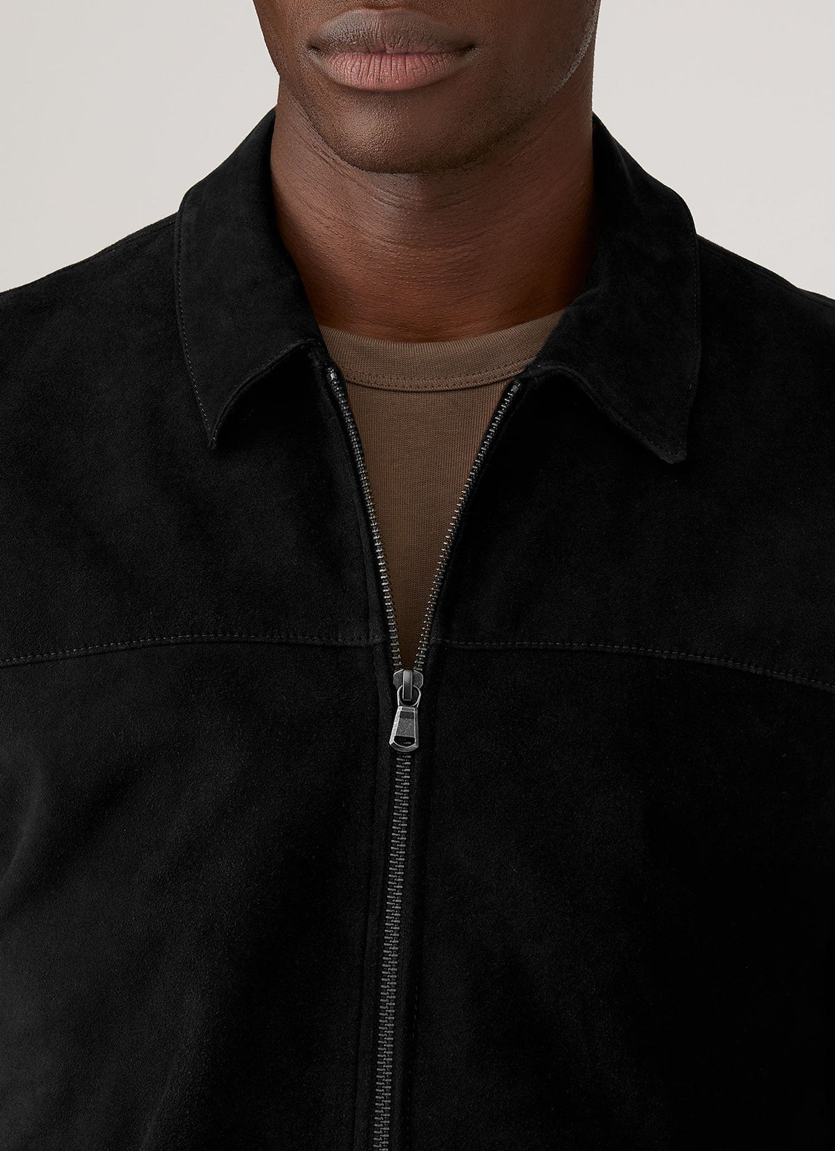 Mens Suede Harrington Jacket In Black Mjac7196 Bkaa