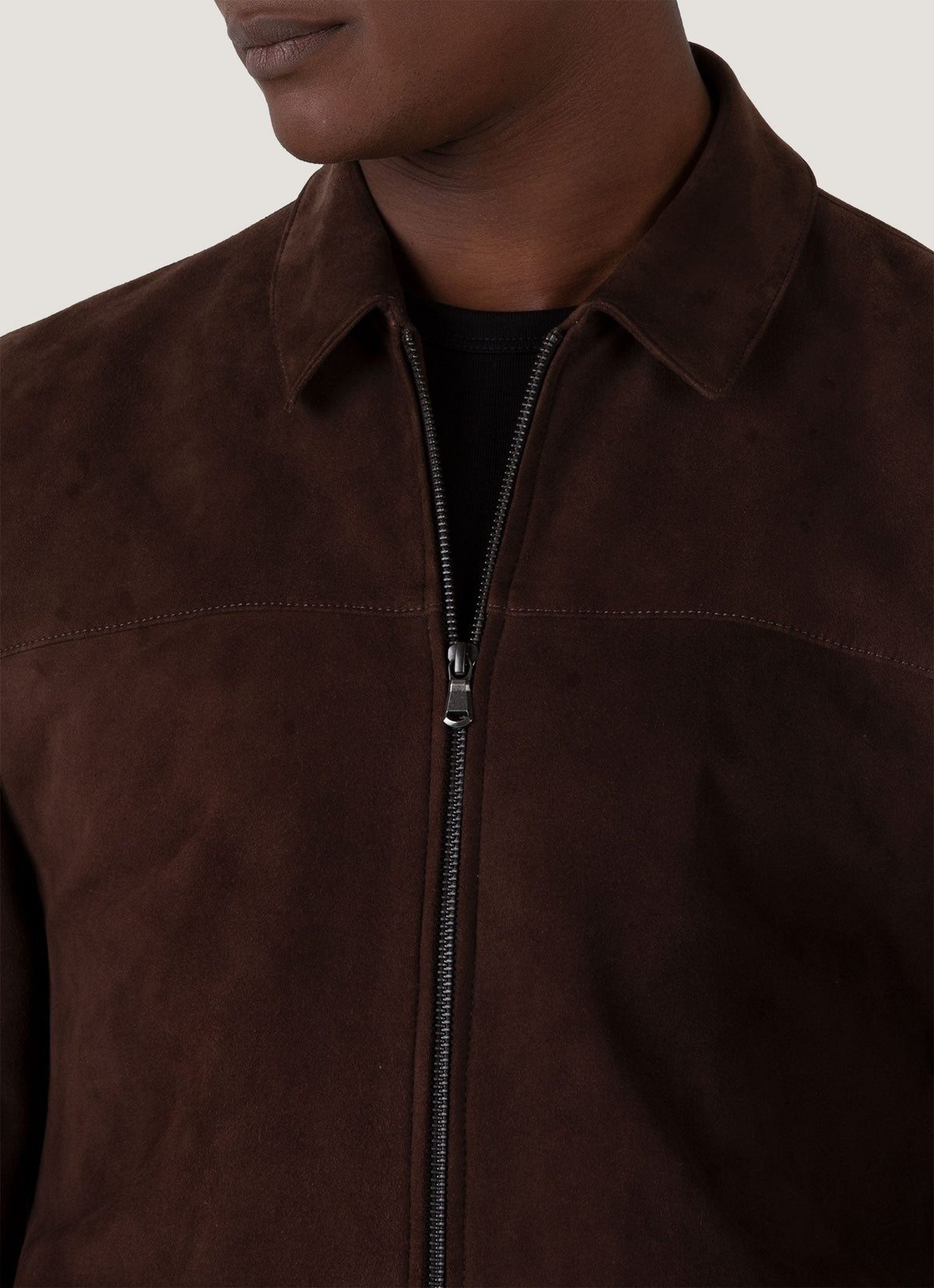 Mens Suede Harrington Jacket In Cocoa Mjac7196 Brdg