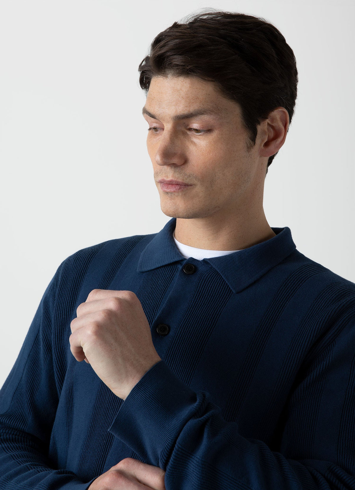 Mens Stripe Knit Jacket In Coast Mjac8199 Busx