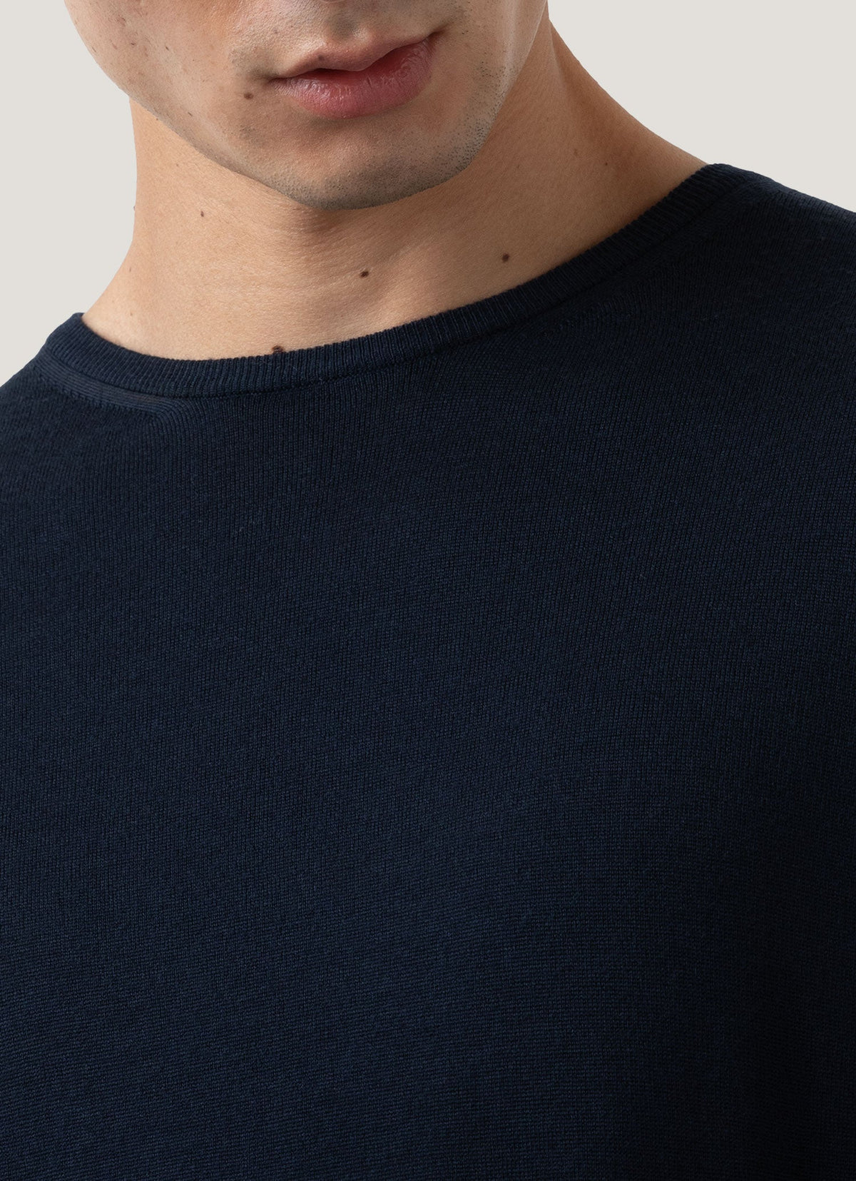 Mens Fine Merino Wool Jumper Light Navy Mjum8058