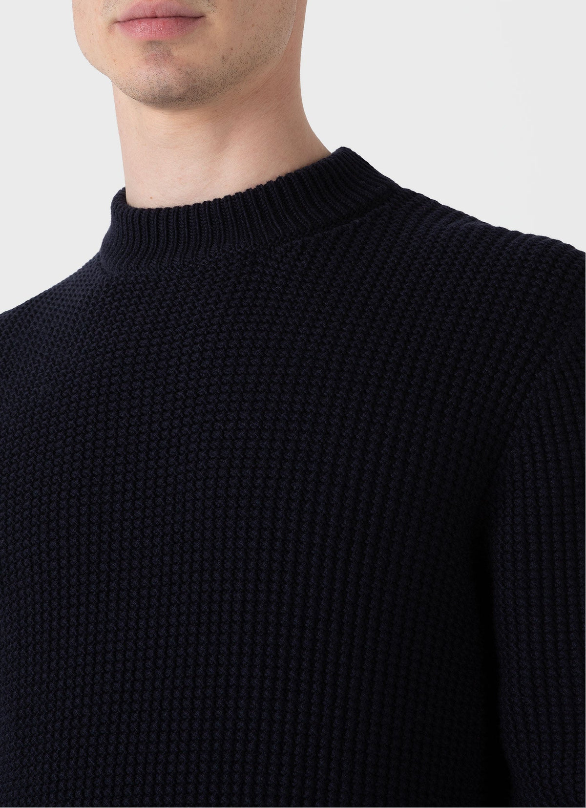 Mens Mariner Mock Neck Jumper In Light Navy Mjum8250 Buaf