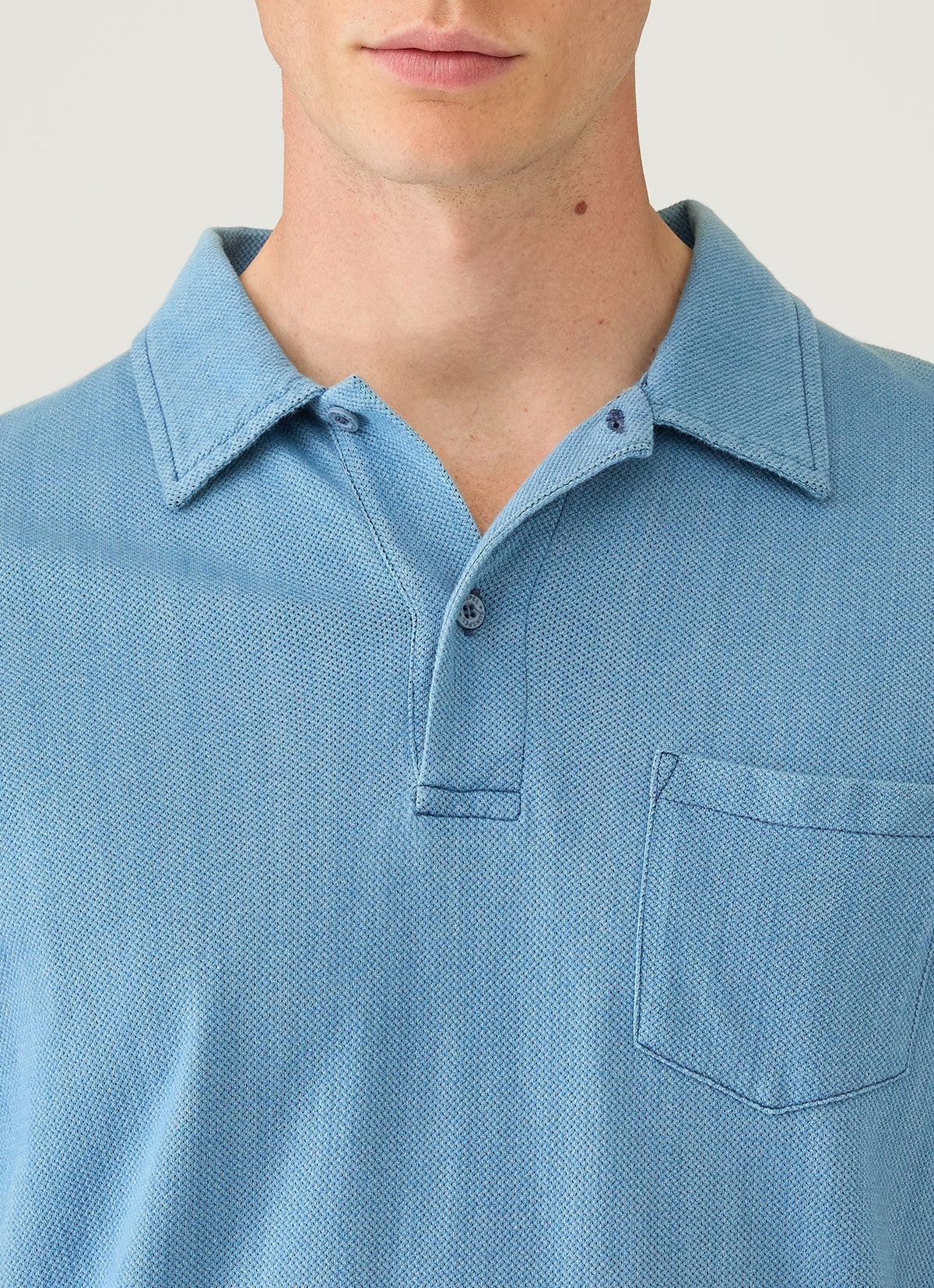 Mens Riviera Polo Shirt In Mid Indigo Wash Mpol1026D Buvz
