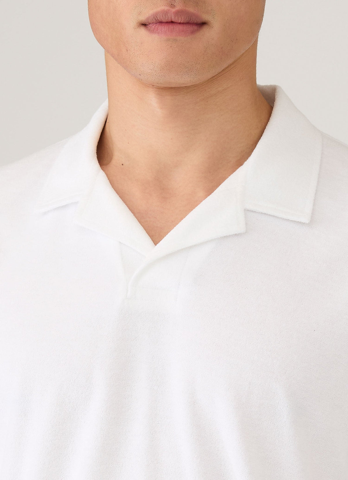 Mens Towelling Polo Shirt In White Mpol1574 Whaa