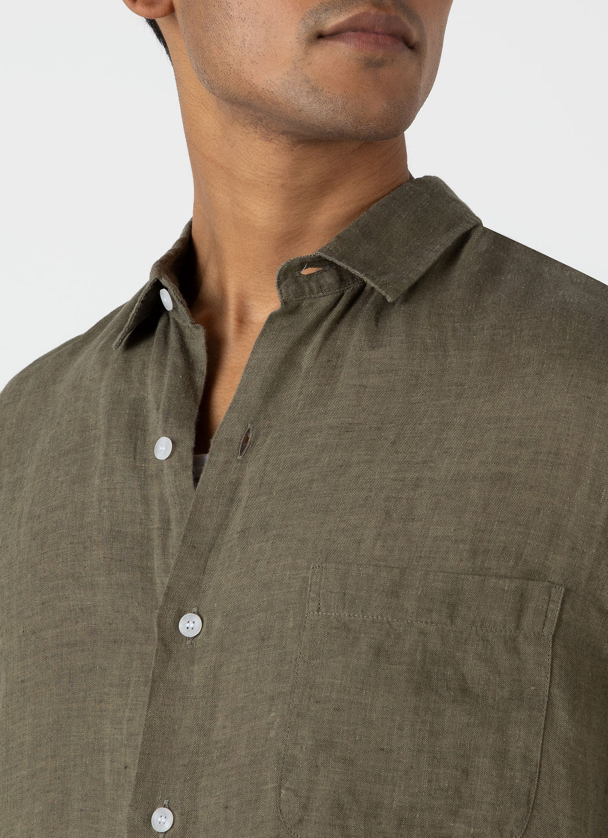 Mens Short Sleeve Linen Shirt In Khaki Msht2039 Gngy