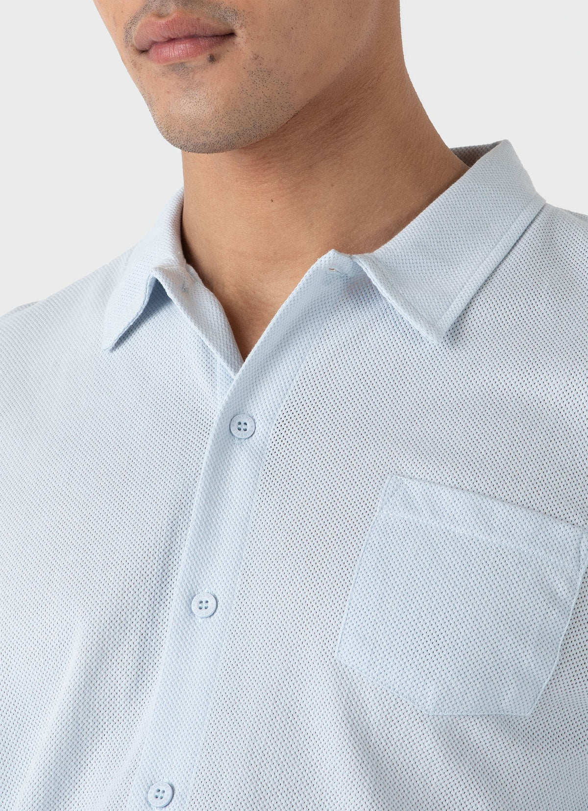 Mens Riviera Shirt In Light Blue Msht2072 Buud
