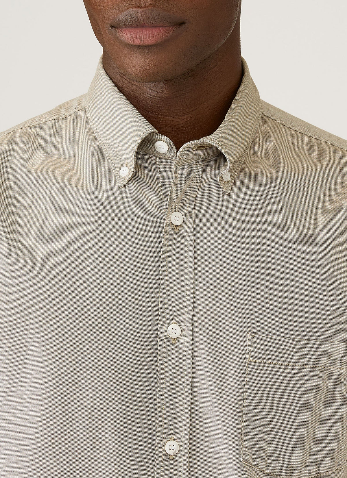 Mens Button Down Oxford Shirt In Light Khaki Msht2107 Gndx