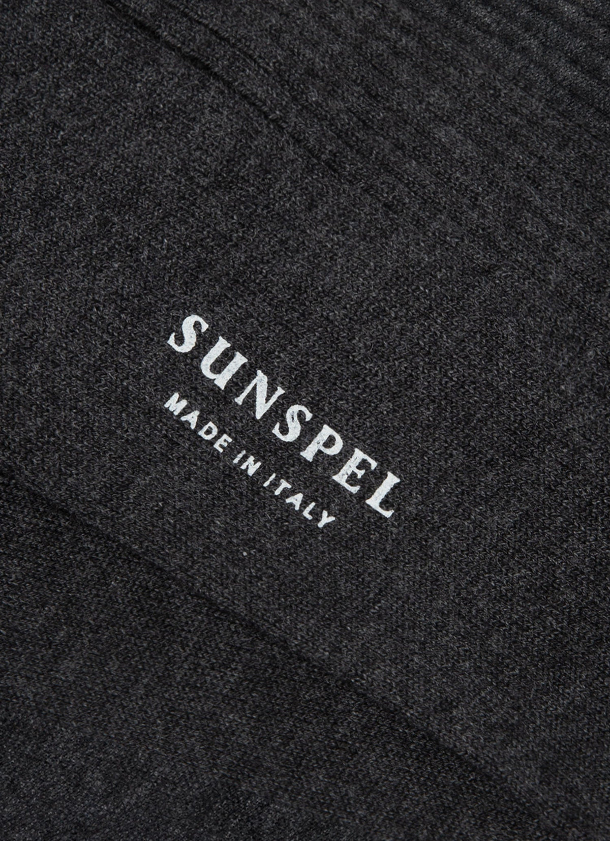 Men's Cotton Ribbed Socks in Charcoal Melange