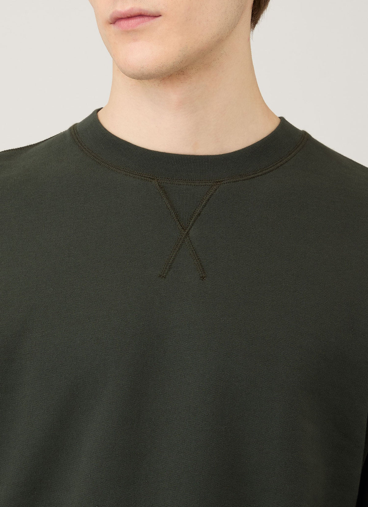 Mens Loopback Sweatshirt In Dark Green Mswe1516 Gnin