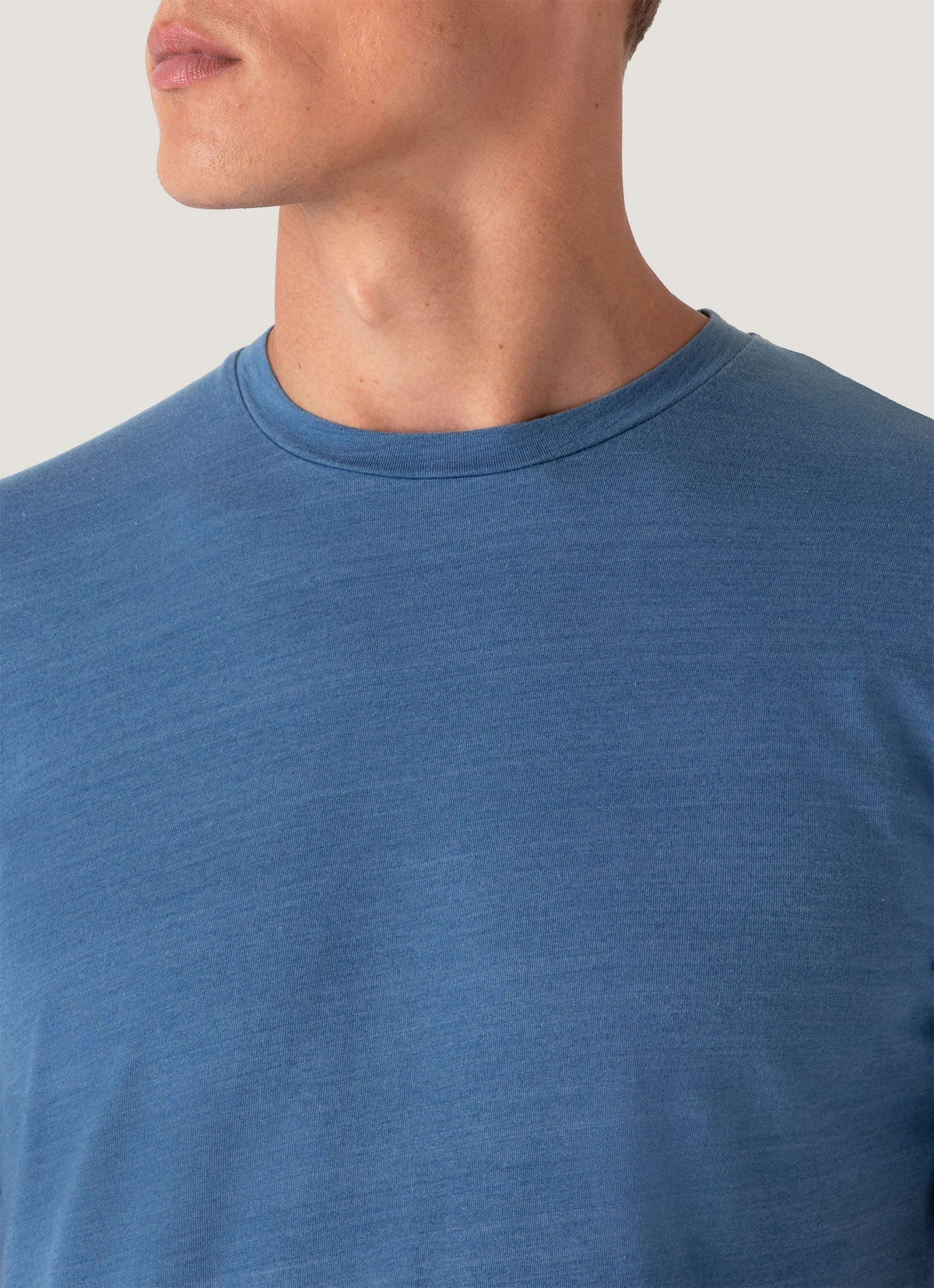 Mens Riviera Midweight Tshirt In Mid Indigo Wash Mtsh0007D Buvz