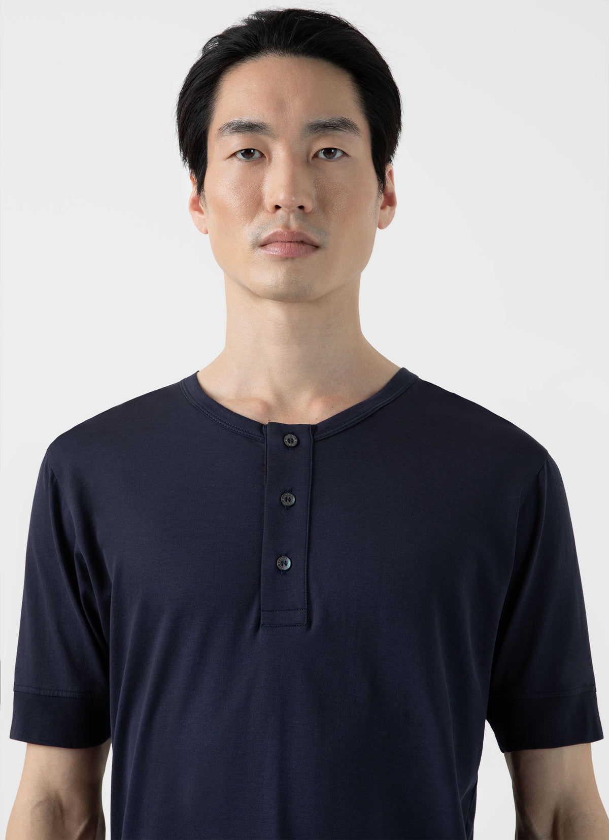 Henley T Shirt In Navy