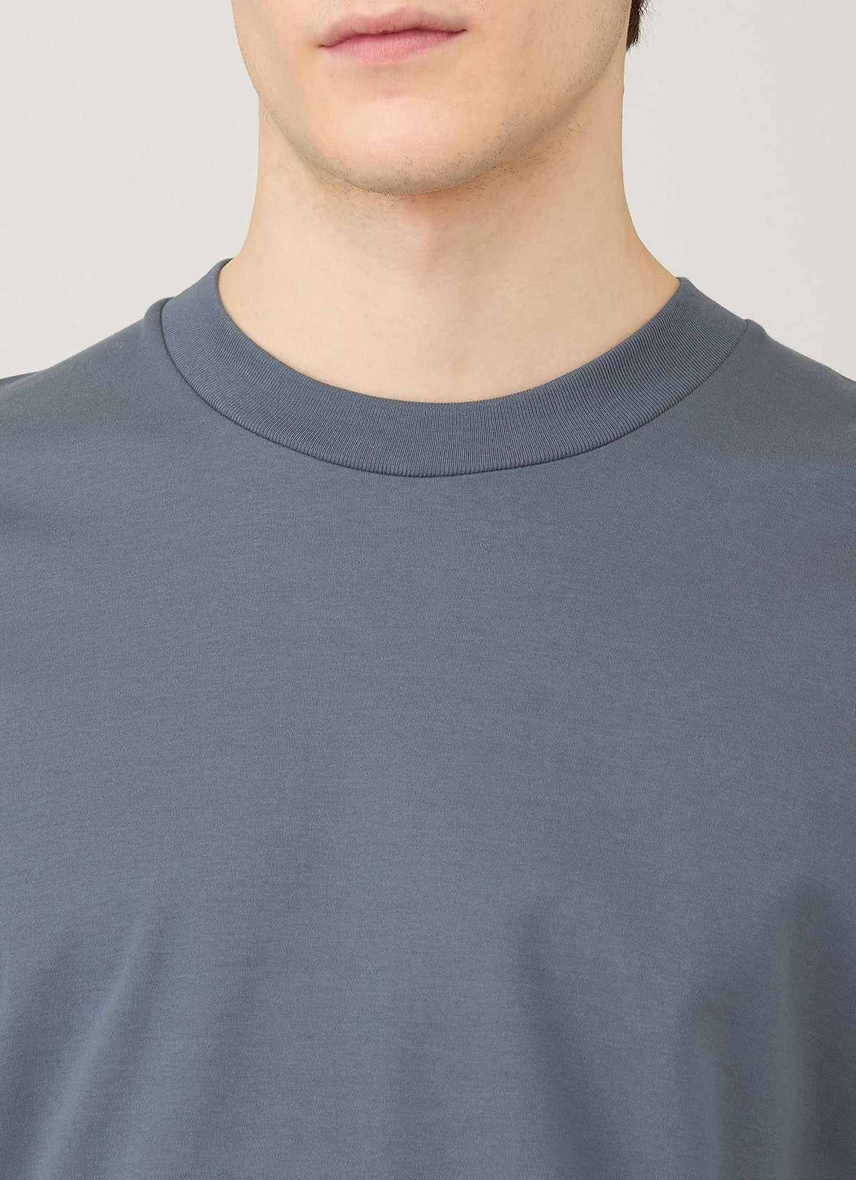 Mens Relaxed Fit Heavyweight Tshirt In Slate Blue Mtsh0181 Buua