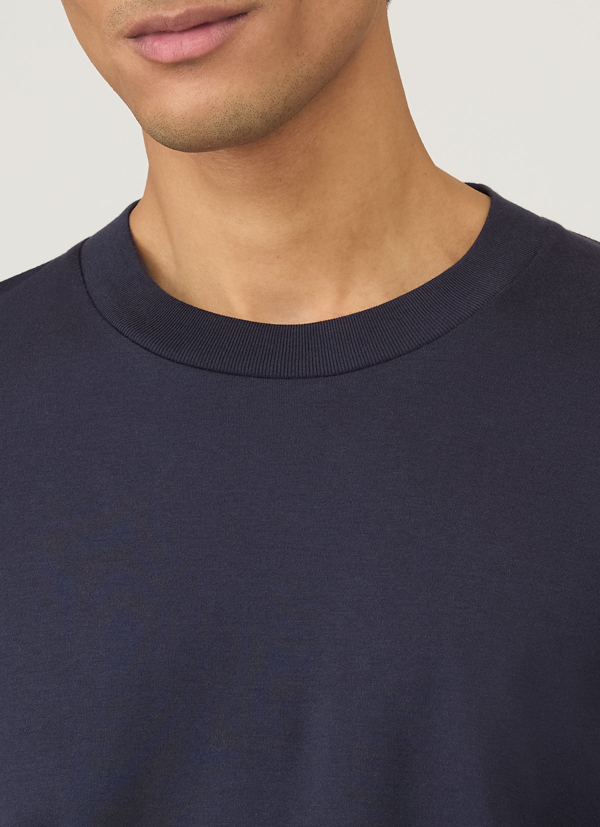 Mens Long Sleeve Heavyweight Tshirt In Navy Mtsh0182 Buaa
