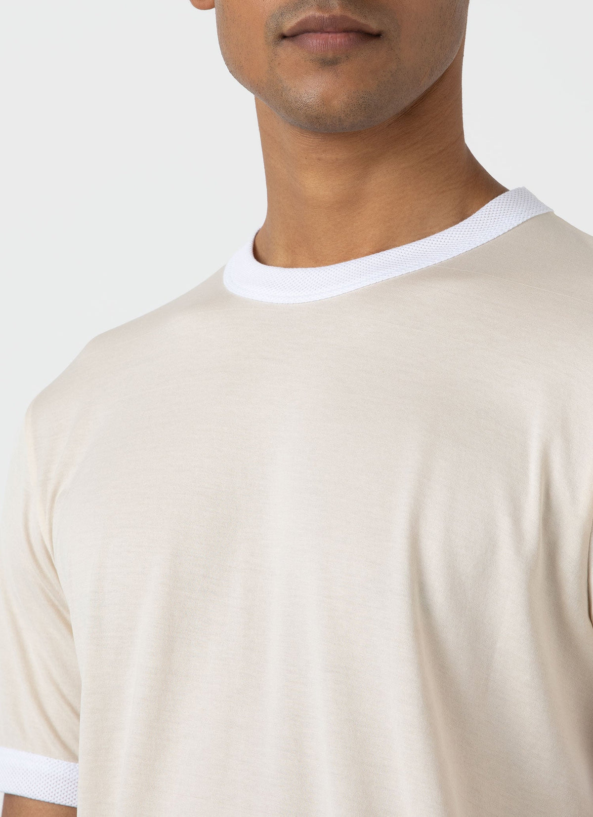 Mens Classic Ringer Tshirt In White Mpmtsh0186 Whaa