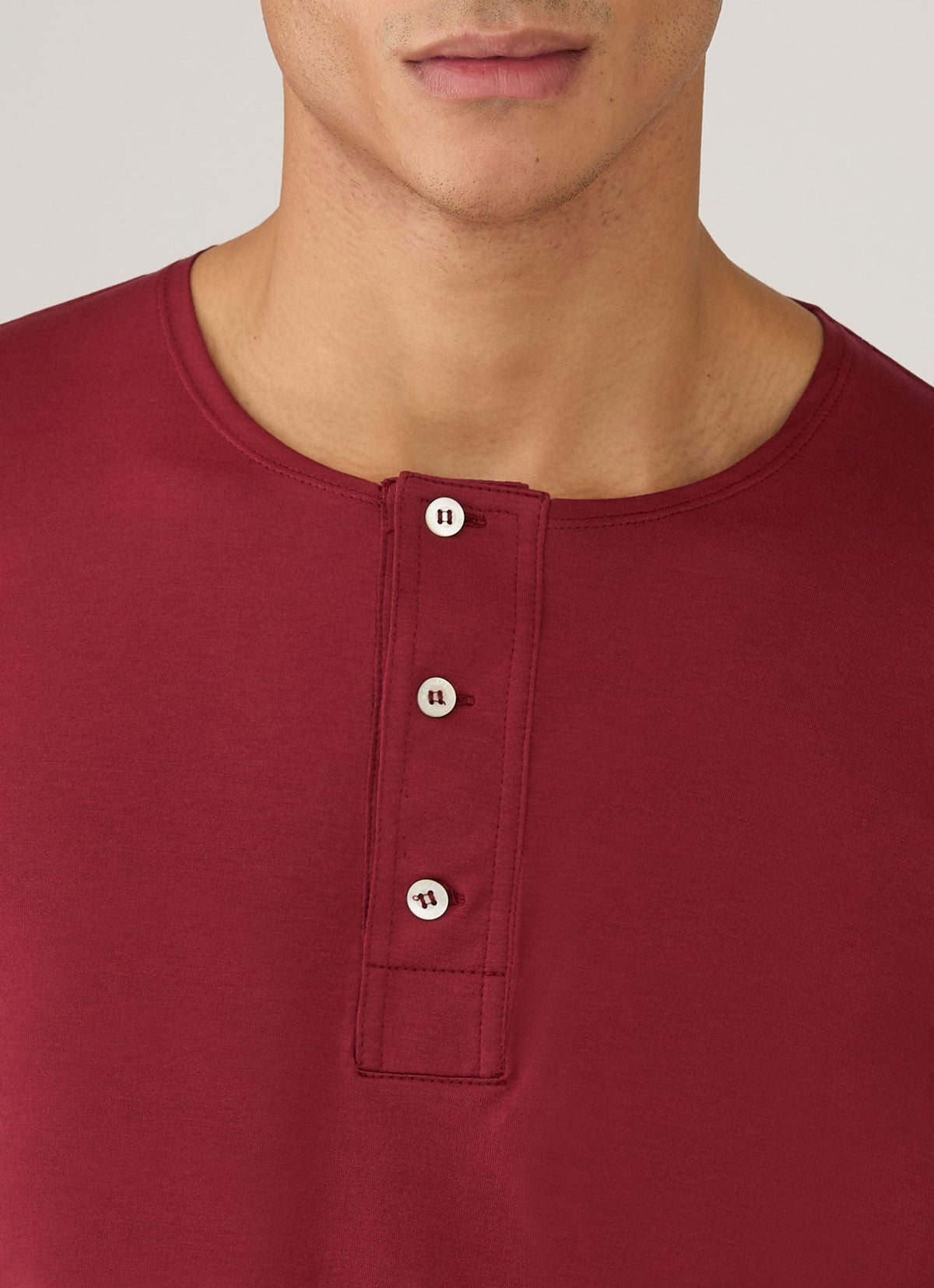 Mens Paul Weller Henley In Dark Cherry Pwmtsh0115 Rdeq