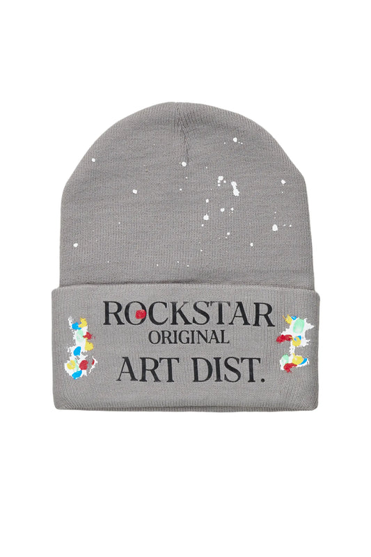 Axelly Grey Graphic Beanie