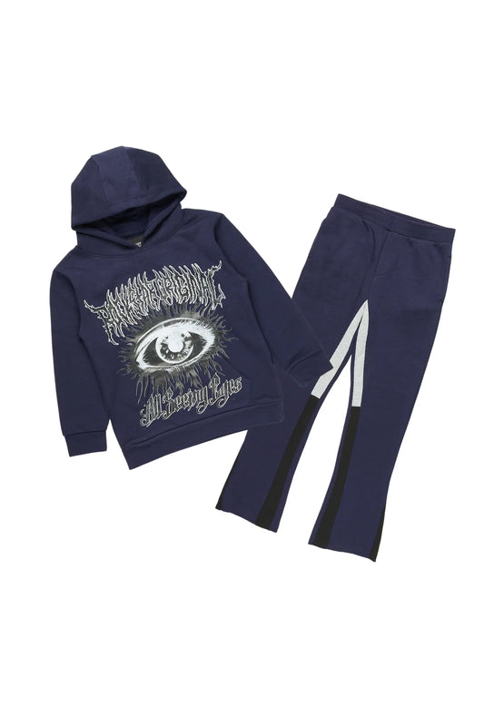 Boys All Seeing Eyes Navy Stacked Track Set