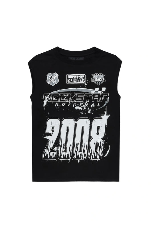 Boys Amos Black Cut Off T-Shirt