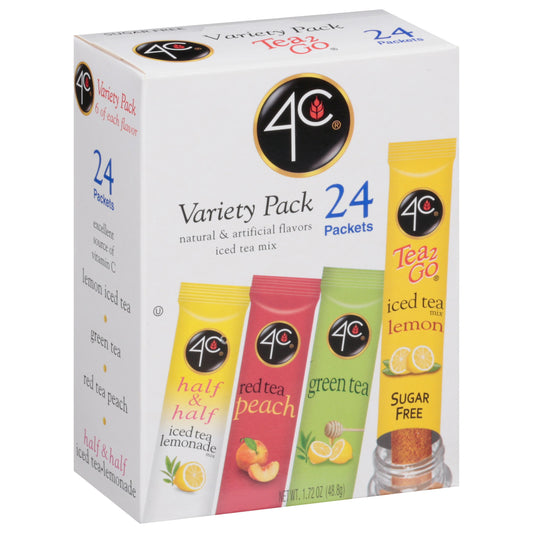4C Iced Tea Mix Sugar Free Stix Variety Pack - 1.724 OZ 6 Pack