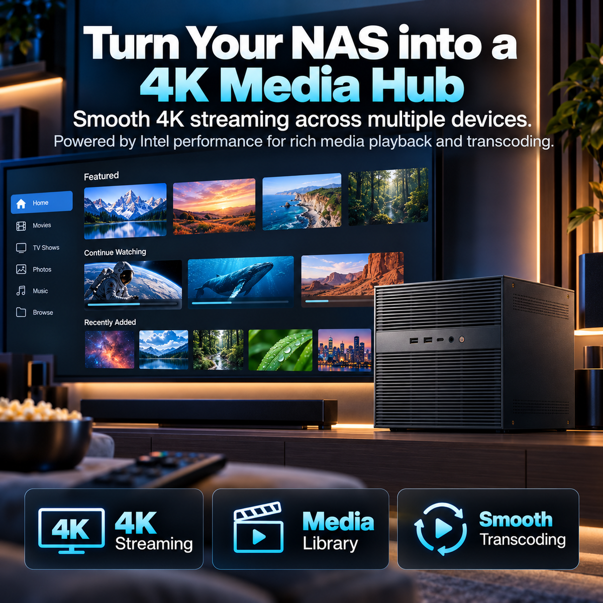 6+4 Bay Hybrid NAS Server, Intel 12th Gen 6-Core