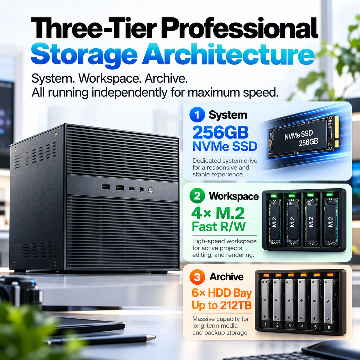 6+4 Bay Hybrid NAS Server, Intel 12th Gen 6-Core