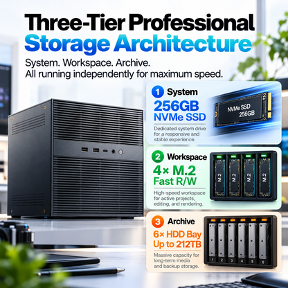 6+4 Bay Hybrid NAS Server, Intel 12th Gen 6-Core
