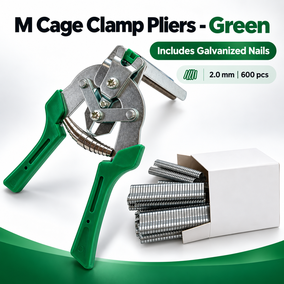 M Clip Cage Pliers, Spring-Assisted Crimping Tool for Chicken Rabbit Wire Cages