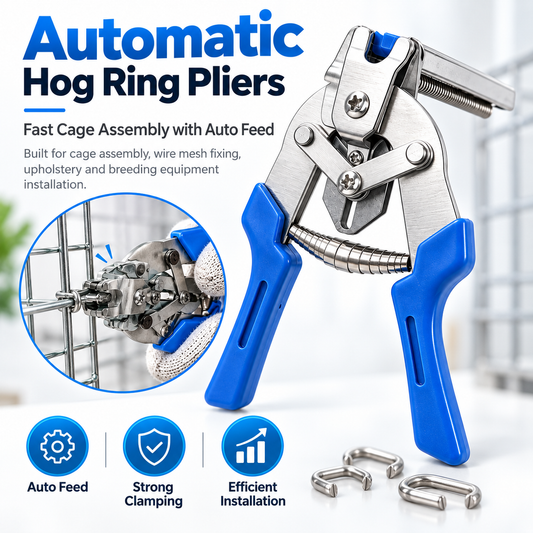 Automatic Cage Clip Pliers, Auto Feed M Clips Pliers for Wire Mesh & Farm Animal Cages