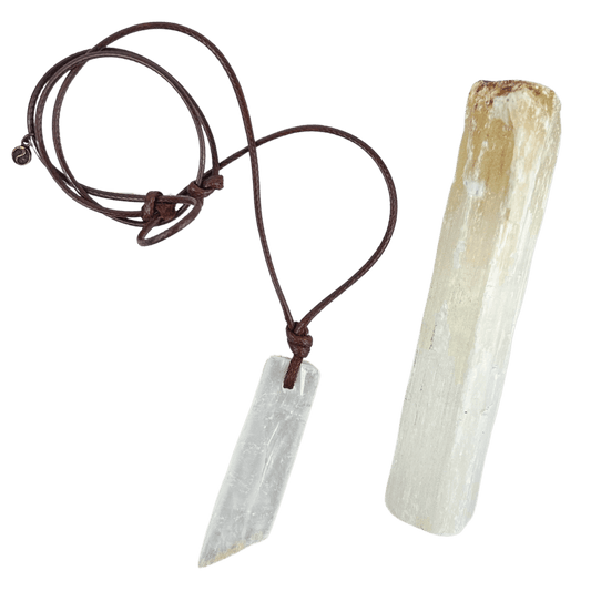 Energy Healing Necklace + Selenite Crystal #344