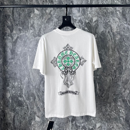 Chrome Heart T Shirts Cross Horseshoe Printed Cotton Loose Casual T-Shirt