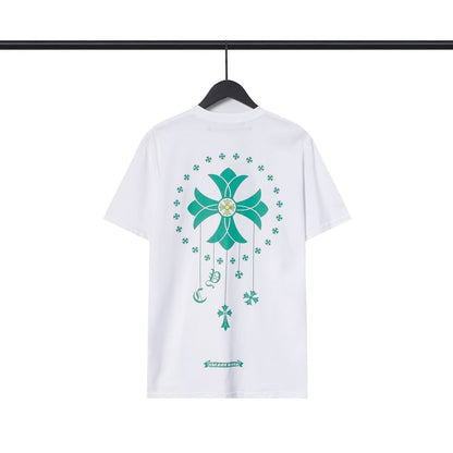 Chrome Heart T Shirts Cross Casual Loose Cotton Crew Neck T-Shirt