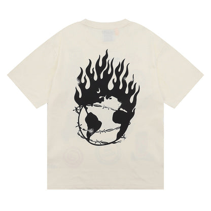 Gallery Dept T Shirts Hip Hop Skull Design Printed Short Sleeve