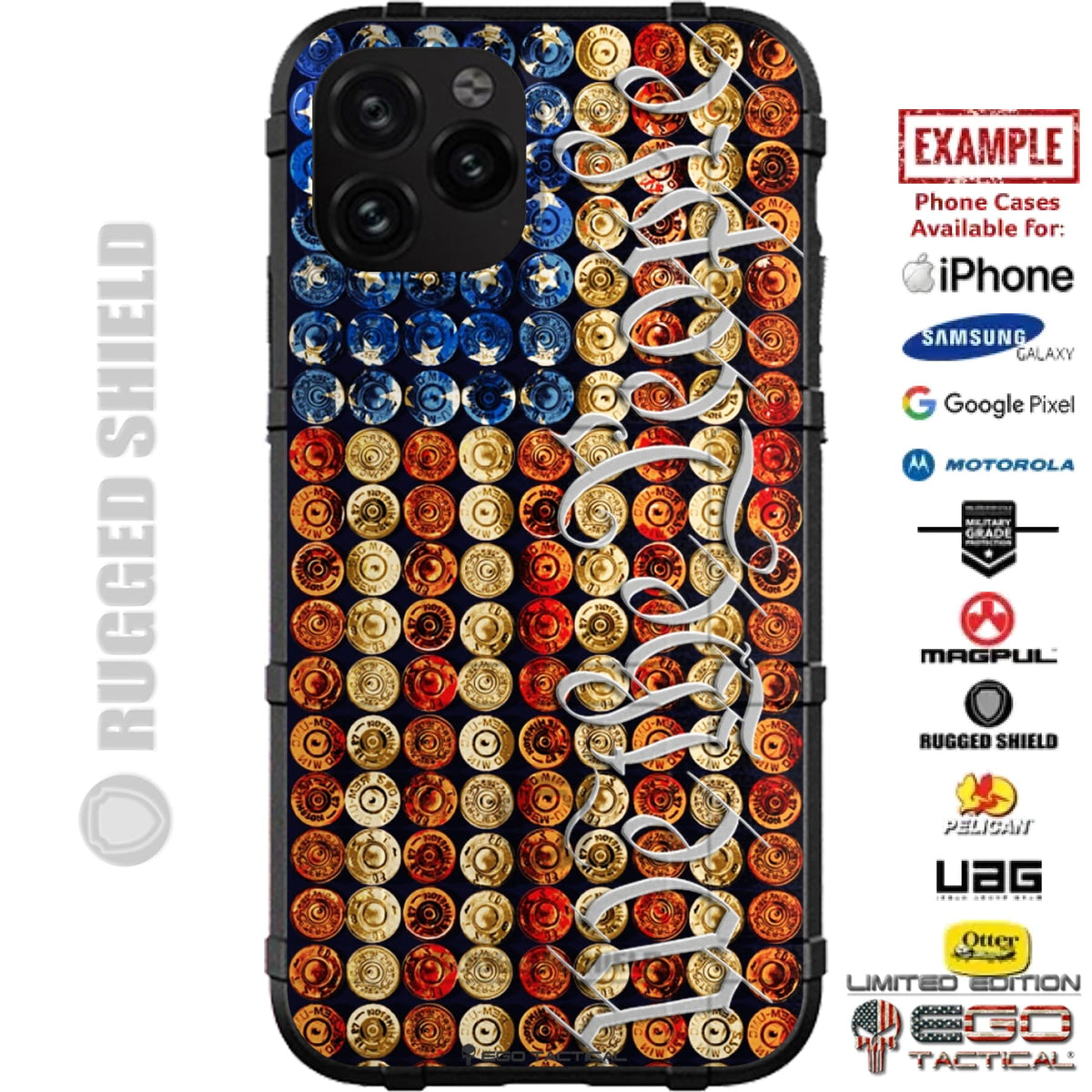 Bullet Flag, We the People Constitution Custom Printed Case Design for Apple, Samsung, Google & Motorola Phone Models