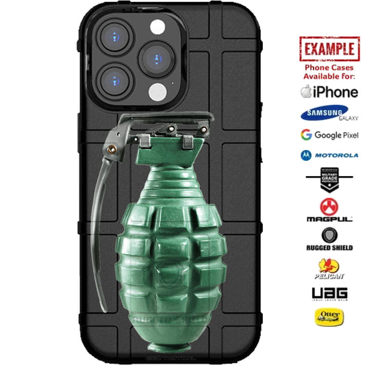 Live Grenade Custom Printed Case Design for Apple, Samsung, Google & Motorola Phone Models