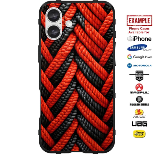 Black Paracord Multi-Color Custom Printed Case Design for Apple, Samsung, Google & Motorola Phone Models