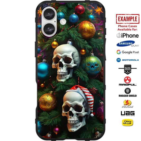 Christmas Skulls Ornaments Custom Printed Case Design for Apple, Samsung, Google & Motorola Phone Models