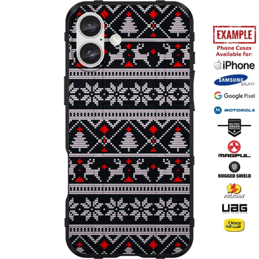 Christmas Black Ugly Sweater Custom Printed Case Design for Apple, Samsung, Google & Motorola Phone Models
