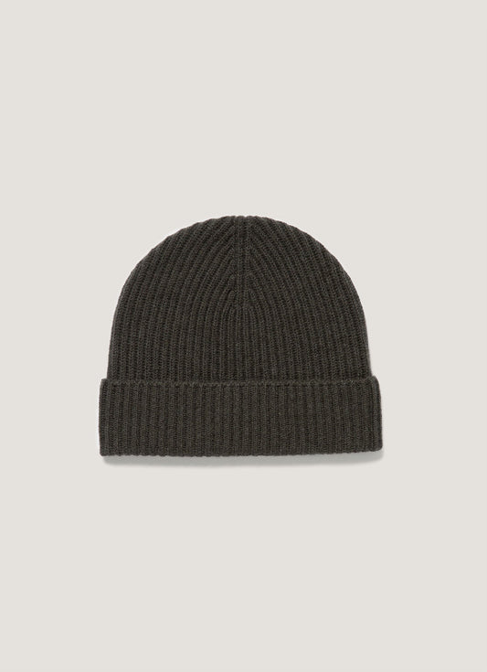 Cashmere Ribbed Hat In Dark Green Ahat9055 Gnin