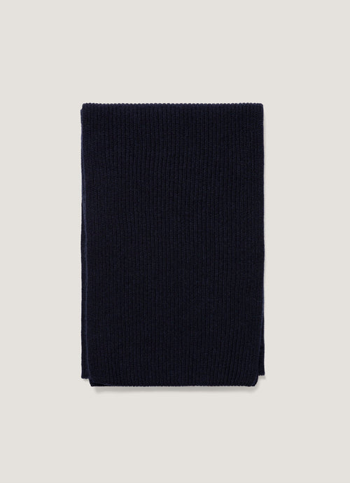 Cashmere Ribbed Scarf In Navy Asca9054 Buaa