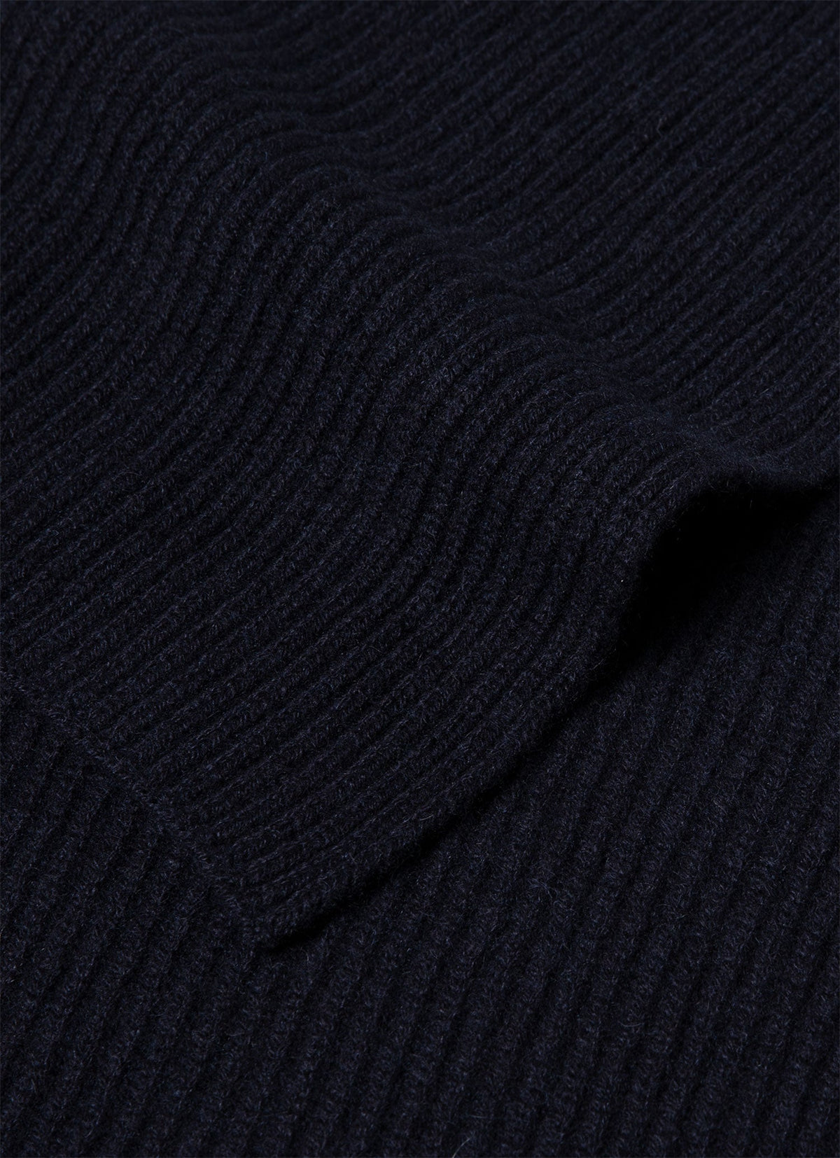 Cashmere Ribbed Scarf In Navy Asca9054 Buaa
