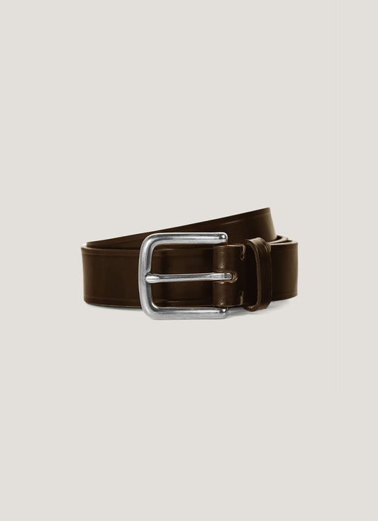 Mens 30Mm Chunky Leather Belt In Brown Mbel9414 Brab